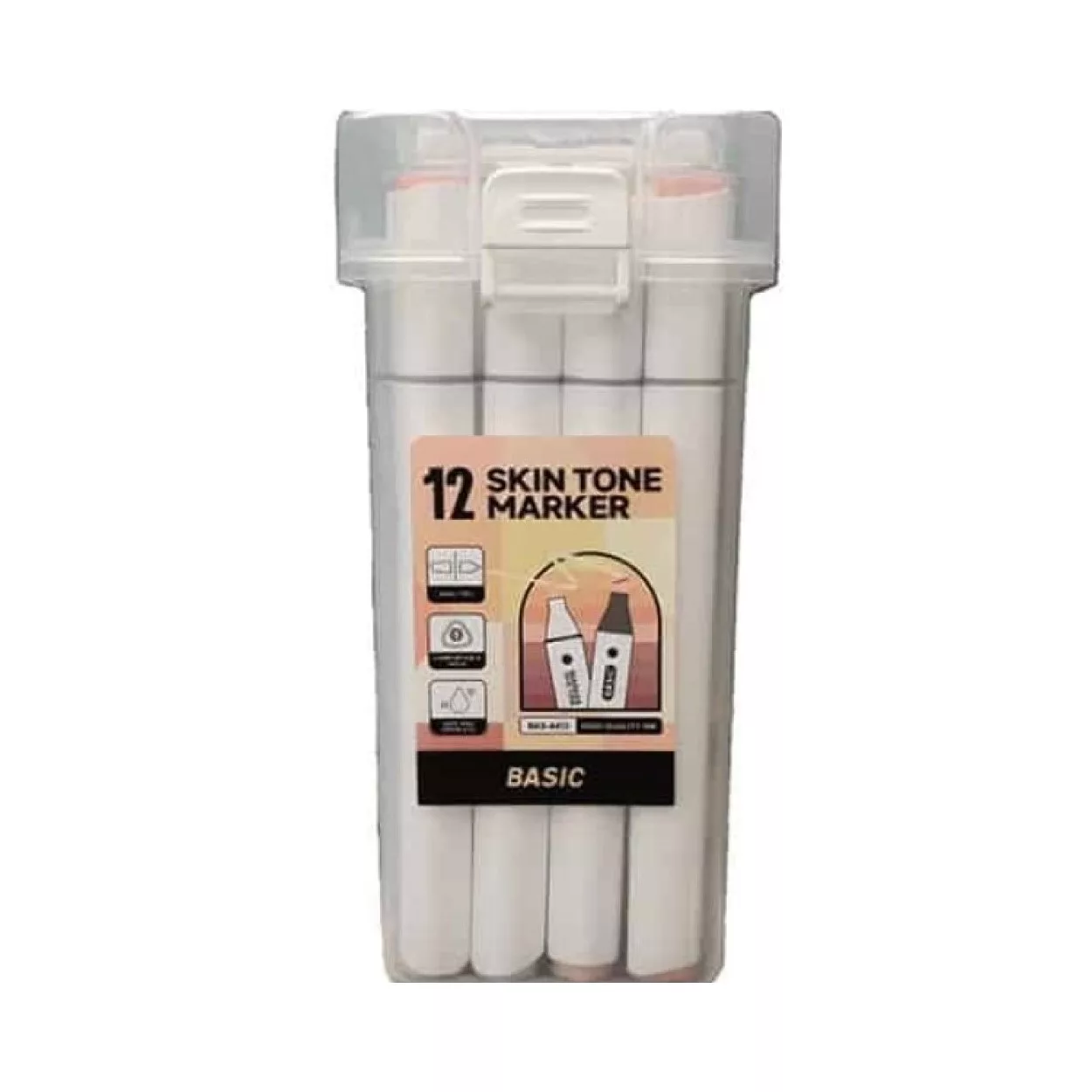 ماژیک راندو بیسیک مدل Brush طرح طیف پوست به همراه دفتر بسته 13 عددی
