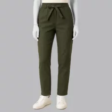 شلوار زنانه دل مد گروپ مدل 249013931 لینن رنگ زیتونی