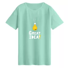 تی‌شرت لانگ آستین کوتاه زنانه مدل ایده بزرگ رنگ سبز روشن