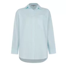 شومیز آستین بلند یقه برگردان زنانه نیزل مدل 1248 رنگ آبی روشن