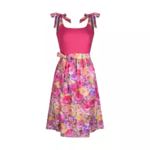 پیراهن یقه گرد زنانه افراتین مدل نازگل کد 9605 رنگ صورتی