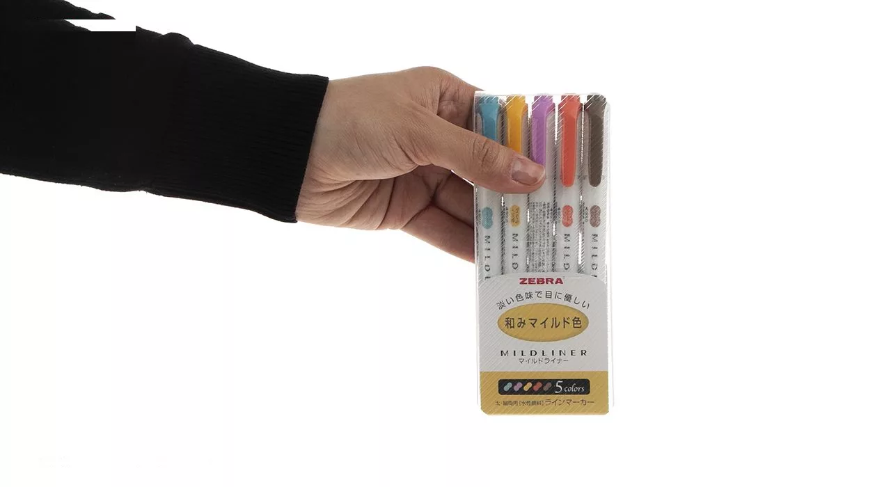 ماژیک علامت گذار دو سر زبرا مدل Mildliner بسته 5 عددی