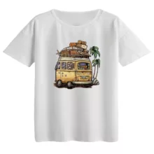 تی‌شرت  اورسایز آستین کوتاه زنانه مدل باکسی طرح فولوکس کد ۵ رنگ سفید