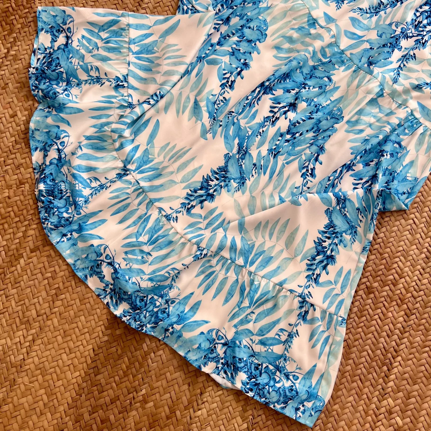 پیراهن یقه هفت زنانه مدل Flower 1704 رنگ آبی روشن