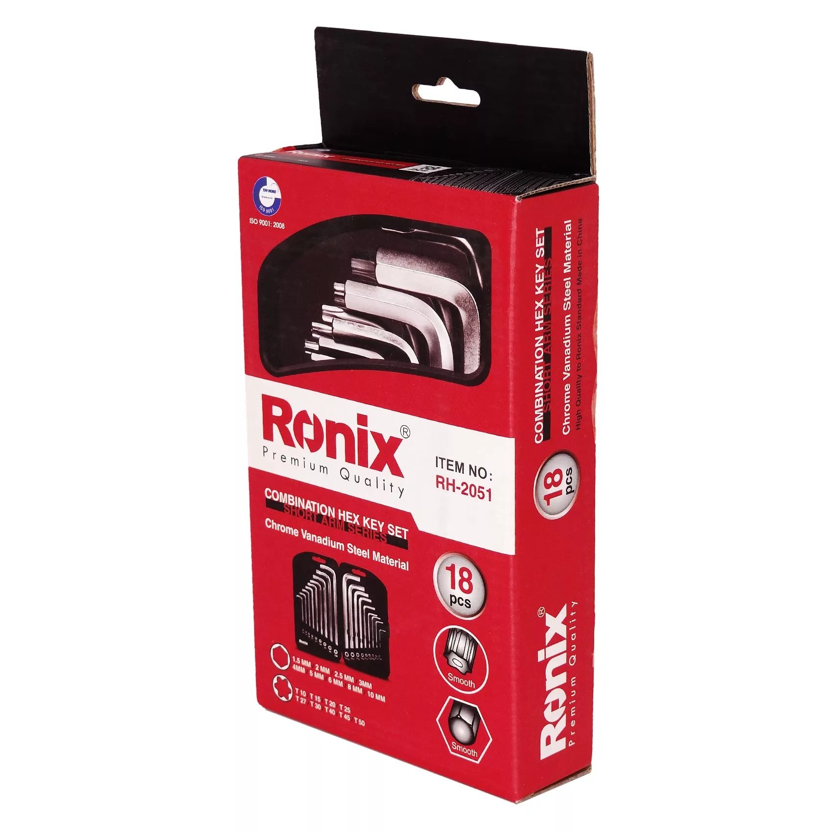 آچار آلن رونیکس مدل ART-LA-R18 مجموعه 18 عددی