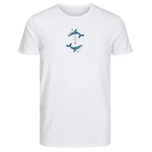 تی شرت آستین کوتاه زنانه طرح وال و گل رنگ سفید