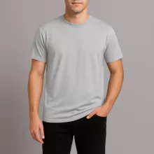 تی شرت آستین کوتاه مردانه رانژ مدل  ساده کد 23RA05 – 420 رنگ طوسی ملانژ