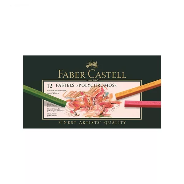 پاستل گچی 12 رنگ فابر-کاستل مدل Polychromos
