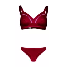 ست شورت و سوتین زنانه عشوه مدل 193010 رنگ زرشکی