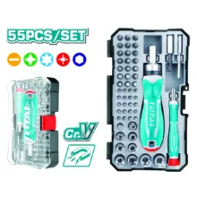 پیچ گوشتی و سری پیچ گوشتی و بکس توتال مدل TACSD30556 مجموعه 55 عددی