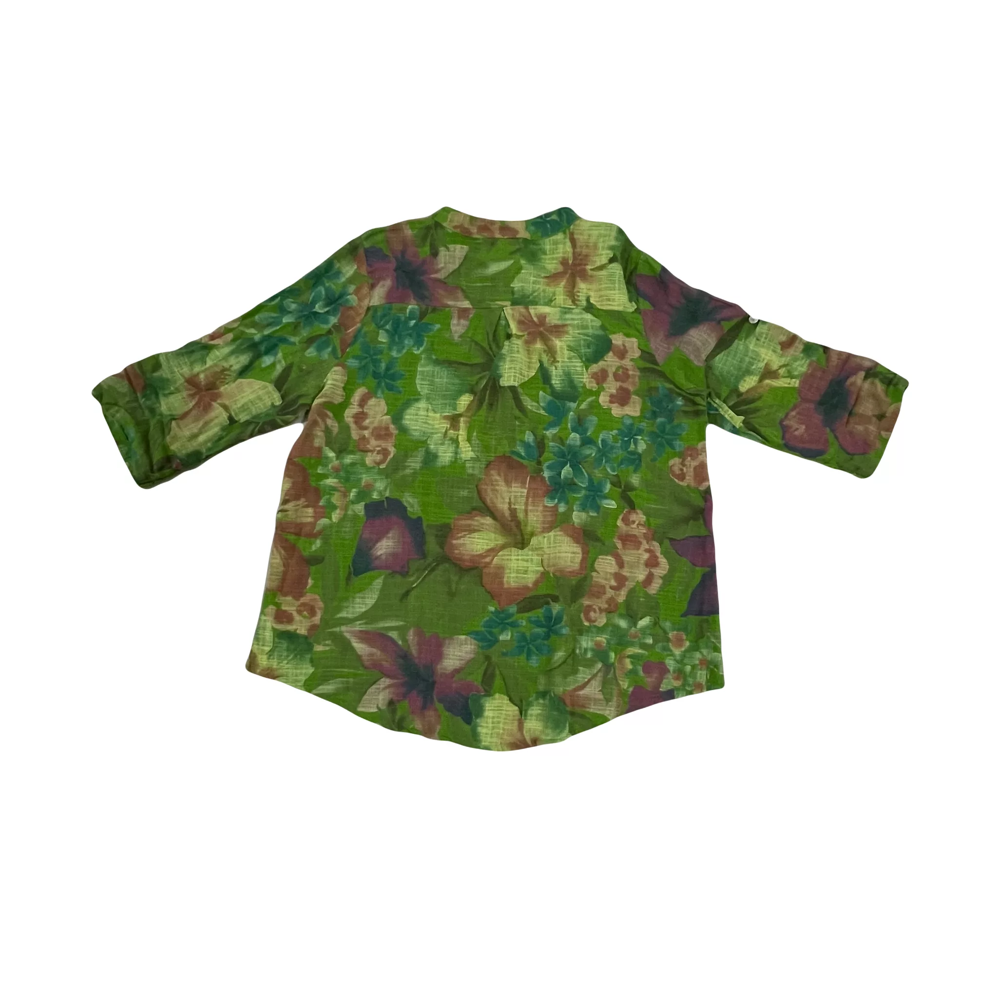 بلوز آستین سه ربع یقه ایستاده زنانه مدل 10027 رنگ سبز