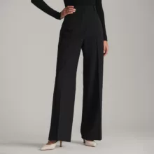 شلوار معمولی زنانه مدل واید لگ رنگ مشکی