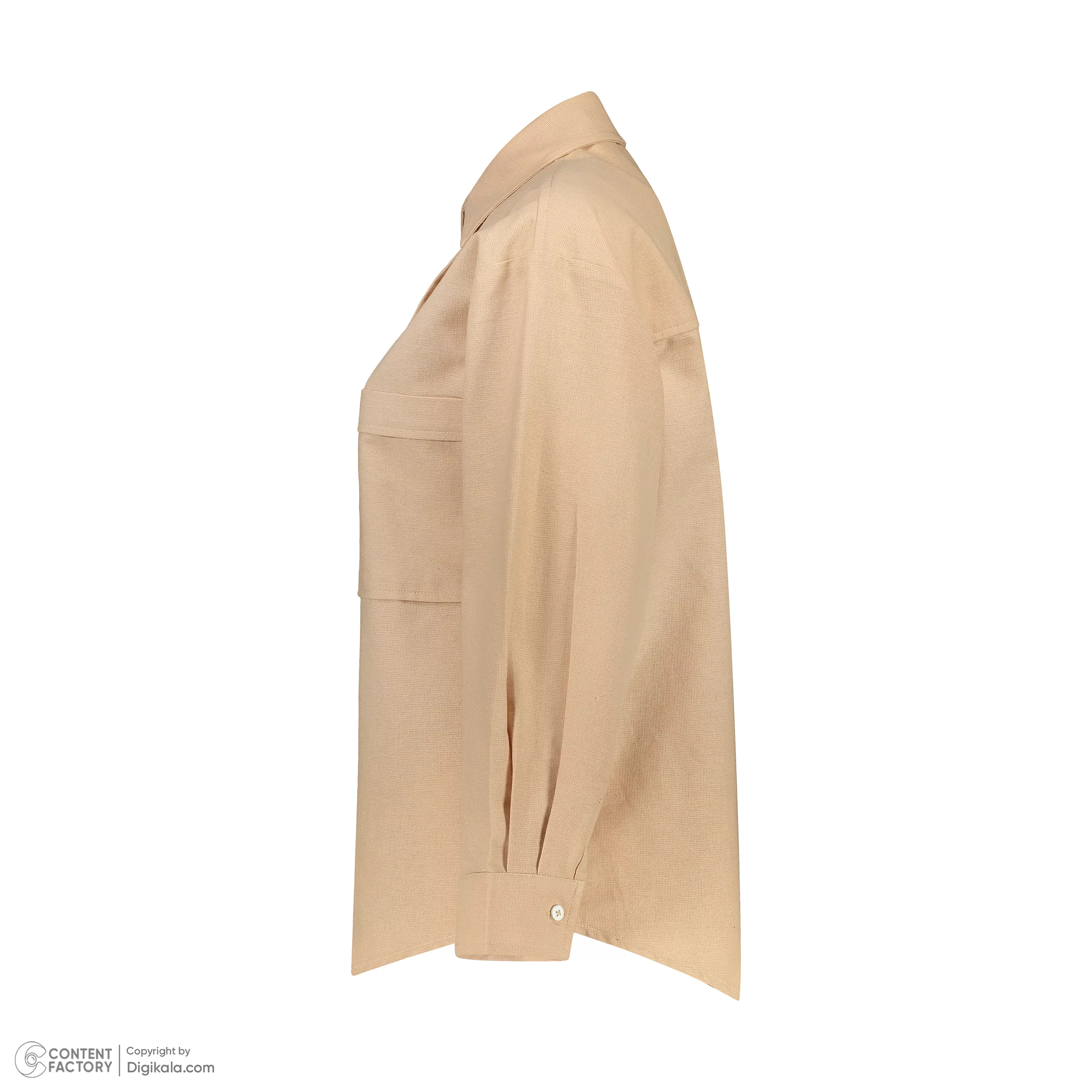 شومیز آستین بلند یقه برگردان زنانه برندس مدل Q04 رنگ کرم