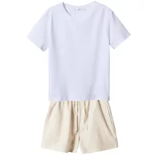 ست تی شرت و شلوارک زنانه مانگو مدل BE845COM