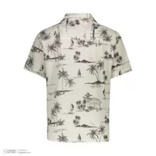 ست پیراهن آستین کوتاه و شلوارک راحتی مردانه مدل هاوایی نخل و کلبه