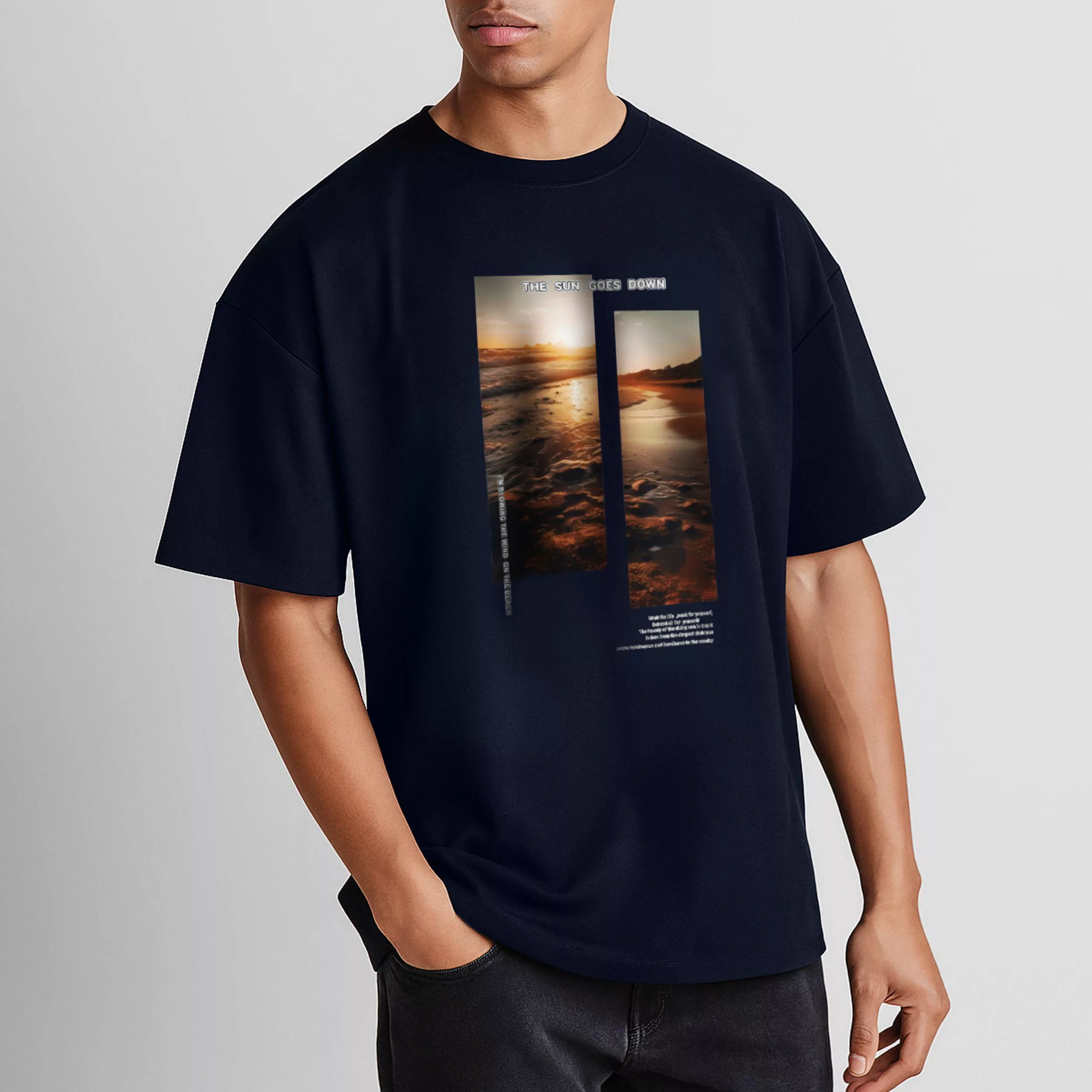 تی شرت اورسایز مردانه نوزده نودیک مدل TS1978 NB