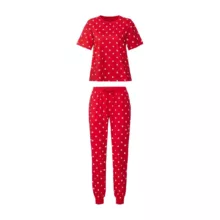 ست تی شرت آستین کوتاه و شلوار راحتی زنانه اسمارا مدل نخی  کد PAL20