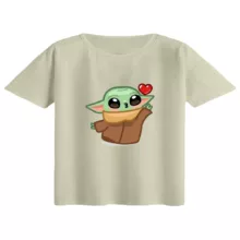 کراپ تی‌شرت آستین کوتاه زنانه مدل بیبی یودا