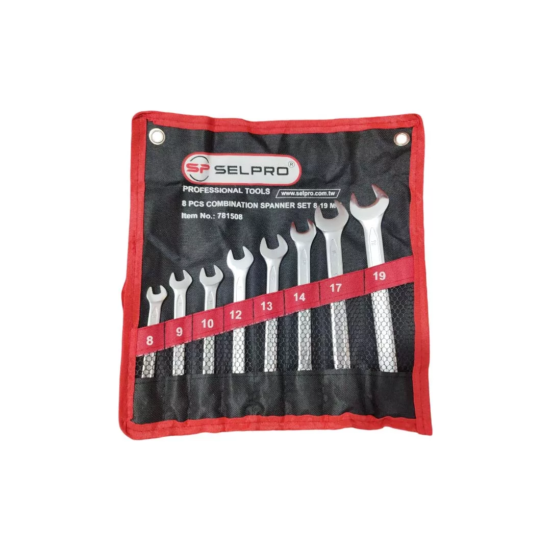 آچار یکسر تخت و یکسر رینگی سلپرو مدل 781508-10-46 مجموعه 8 عددی