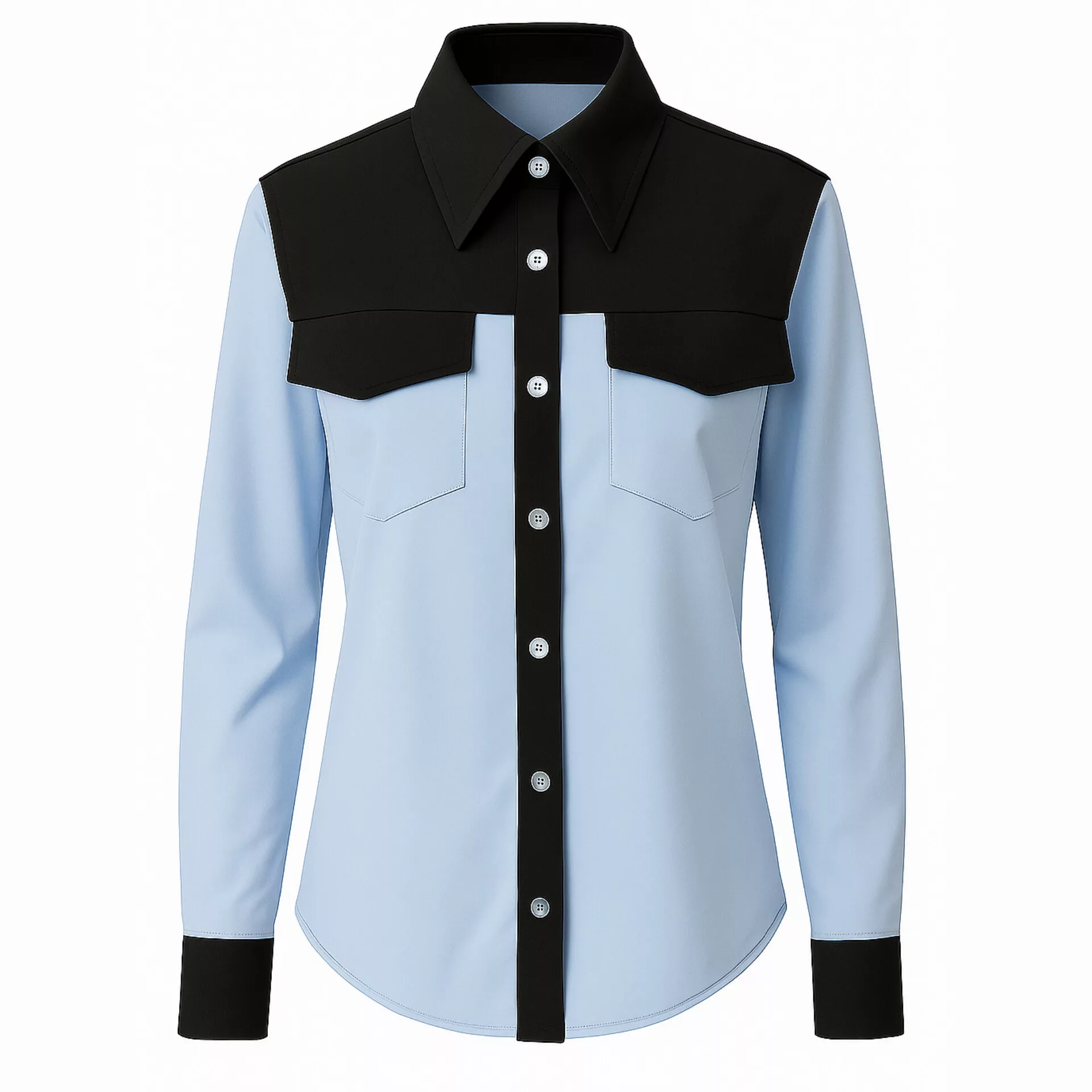 شومیز آستین بلند یقه برگردان زنانه مدل کلاسیک کد 001