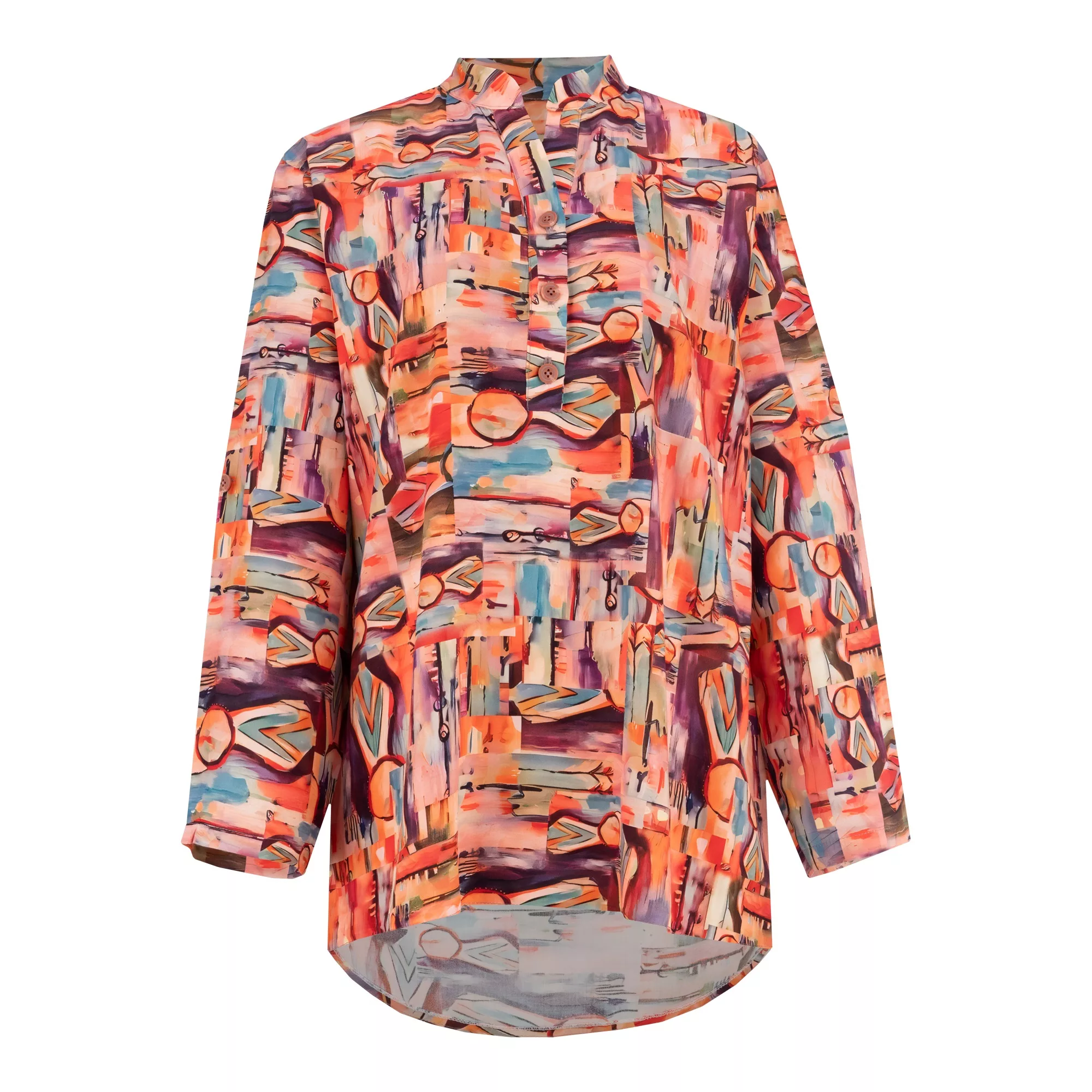 بلوز آستین بلند یقه ایستاده زنانه السانا مدل راهین کد 222315 رنگ صورتی