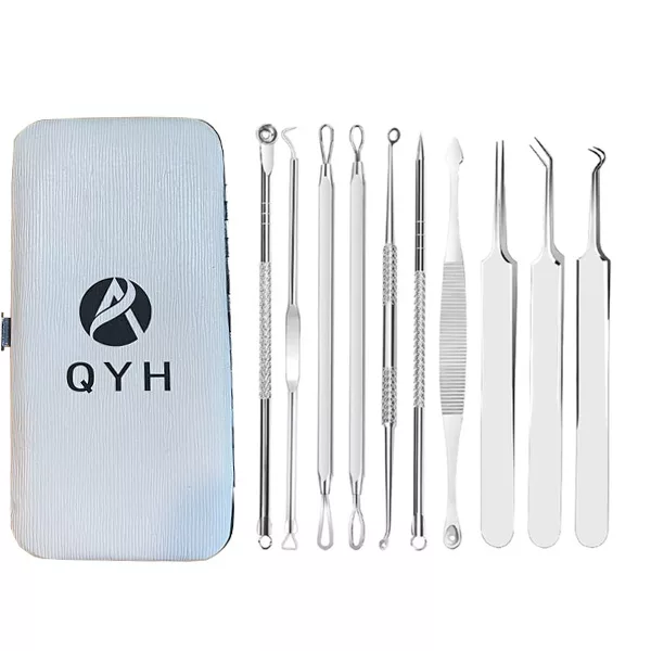 قلم پاکسازی پوست و کاشت مژه کیو وای اچ مدل derm-3199 مجموعه 10 عددی