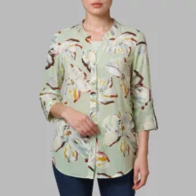 شومیز آستین بلند یقه هفت زنانه نیزل مدل 1180 رنگ سبز