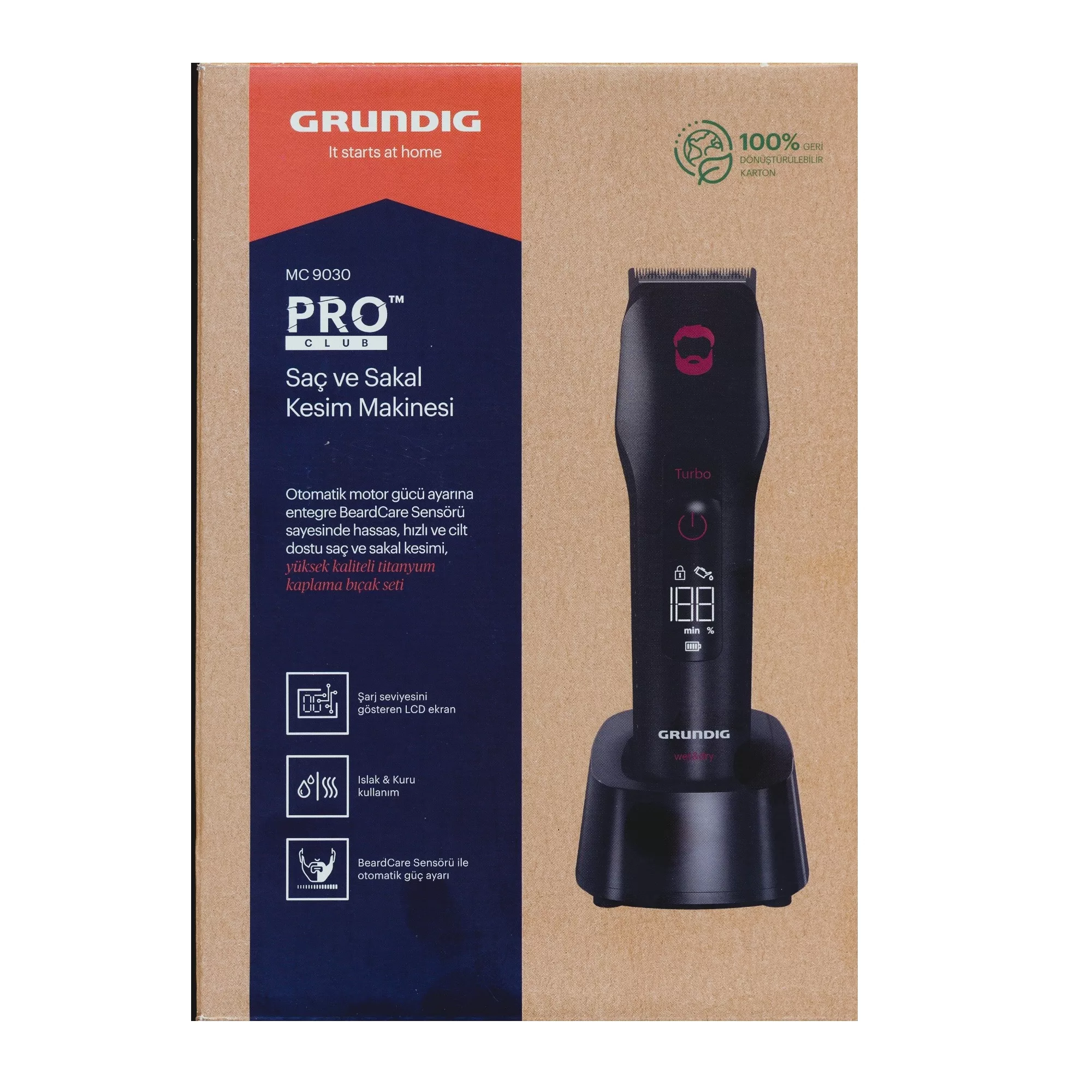 ماشین اصلاح موی سر و صورت شارژی گروندیگ مدل MC 9030
