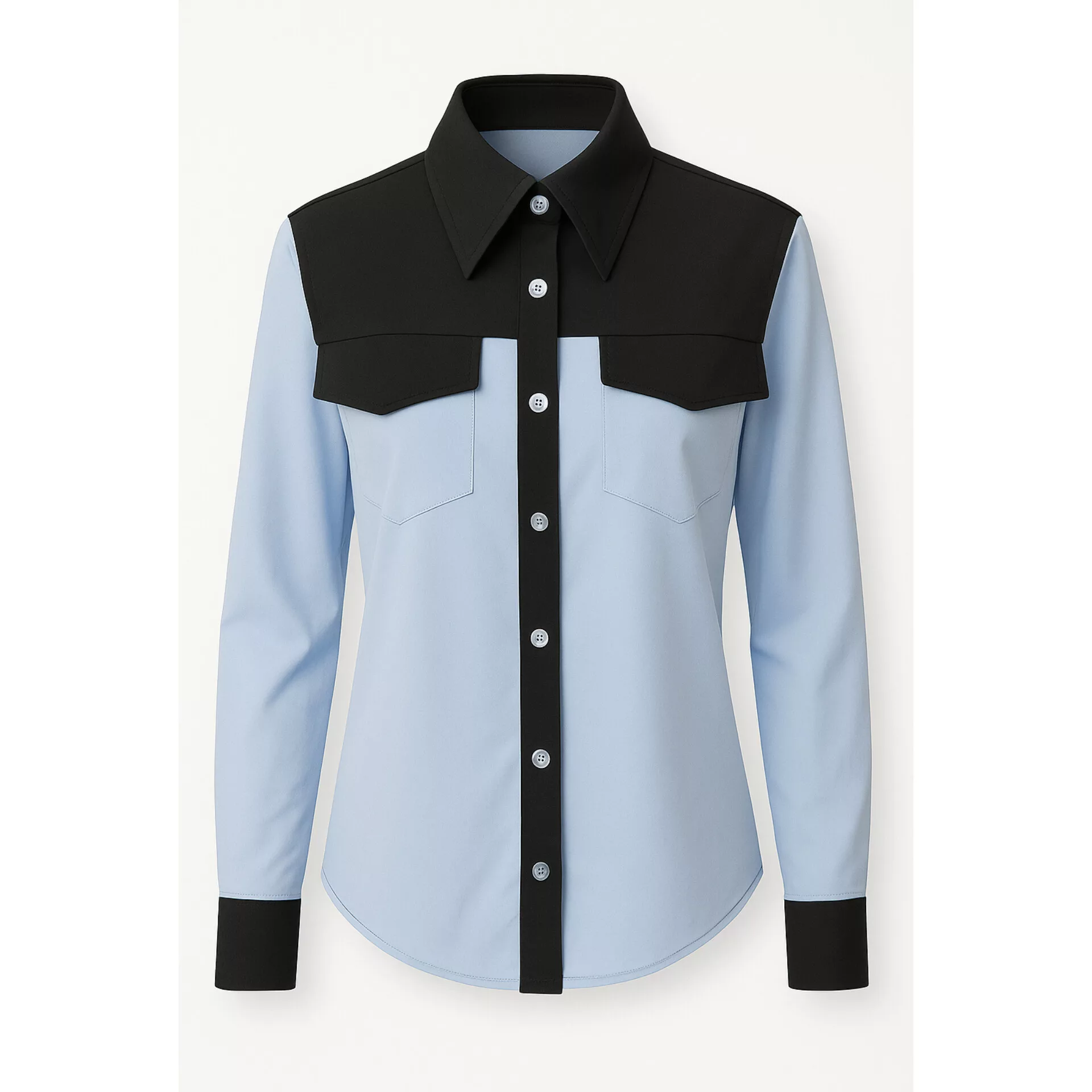 شومیز آستین بلند یقه برگردان زنانه مدل کلاسیک کد 001