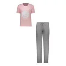 ست تی شرت آستین کوتاه و شلوار زنانه مادر مدل Deniz رنگ صورتی