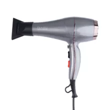 سشوار حرفه‌ای رومئو مدل RM-5858، موتور AC با توان مصرفی 2200 وات، دارای قابلیت باد سرد، طراحی ارگونومیک، دارای حلقه آویختن، با حالت صاف‌کننده و حجم‌دهنده، وزن 450 گرم، تنظیم حرارت 3 حالته و کنترل سرعت 2 حالته، به همراه متمرکزکننده باریک