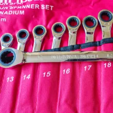 آچار یکسر تخت و یکسر رینگی جغجغه ای یونا مدل WPW2150 مجموعه 14 عددی