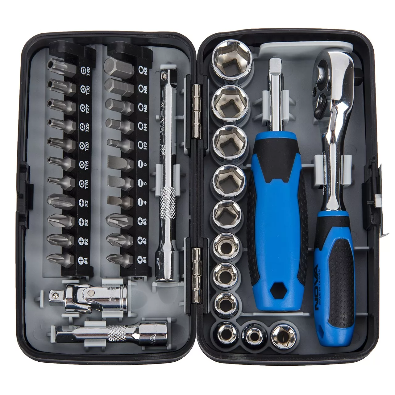 مجموعه 38 عددی سری بکس و پیچ گوشتی نووا مدل NTS7303