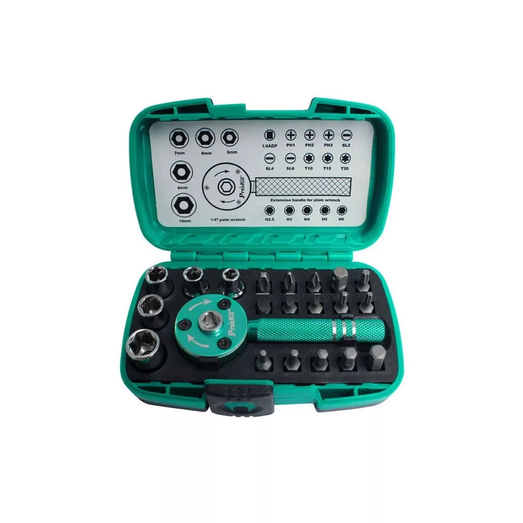 پیچ گوشتی و سری پیچ گوشتی پروسکیت مدل SD-2319M مجموعه 22 عددی