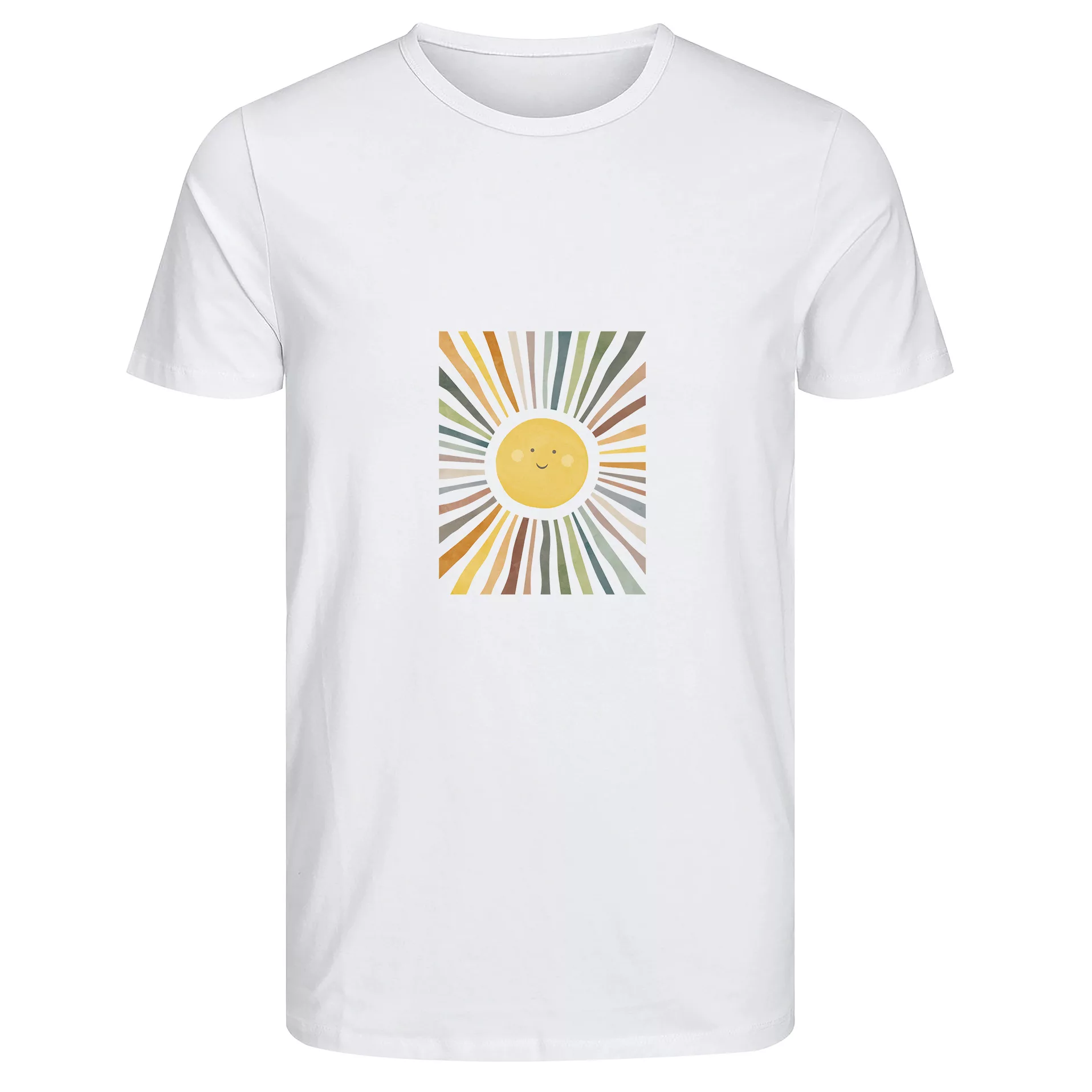 تی‌شرت آستین کوتاه زنانه طرح خورشید رنگ سفید