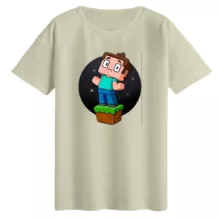 تی‌شرت لانگ آستین کوتاه زنانه مدل ماینکرفت کد۲ رنگ کرم