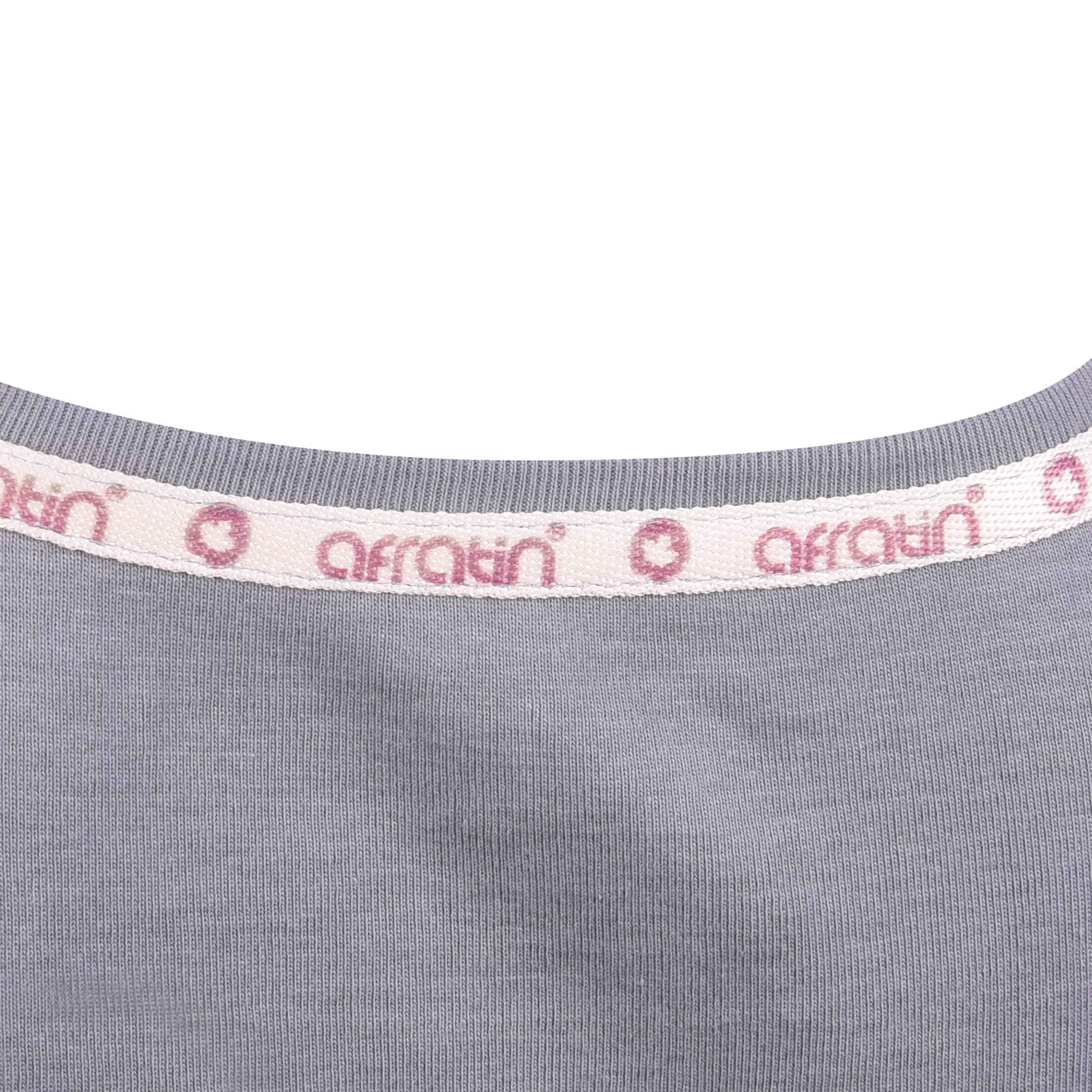 تی شرت آستین کوتاه زنانه افراتین مدل 2619 رنگ طوسی