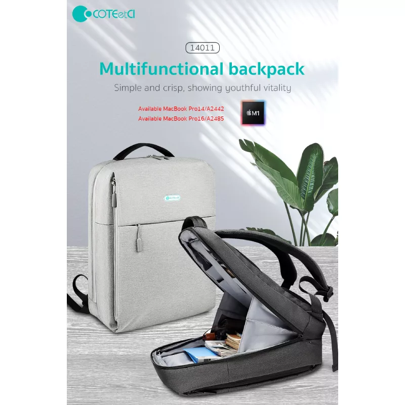 کوله پشتی لپ تاپ کوتتسی مدل NoteBook Multi-Functional Backpack Hemp 14011-HG مناسب برای لپ تاپ 16 اینچی