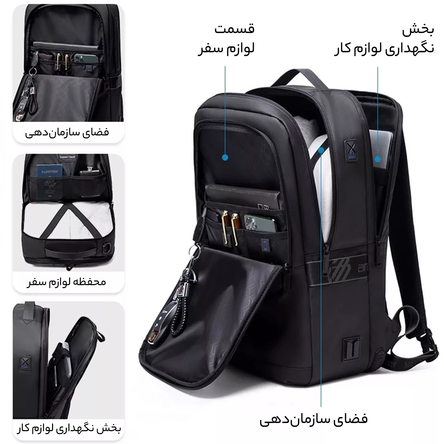 کوله پشتی لپ تاپ آرتیک هانتر مدل B00483 مناسب برای لپ تاپ 14.1 تا 15.6 اینچی