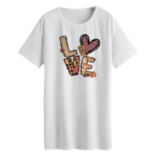 تی شرت لانگ زنانه مدل LOVE رنگ سفید