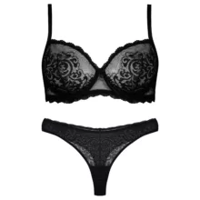 ست شورت و سوتین زنانه برتا مدل فنردار کد 5100-2420-AB  رنگ مشکی