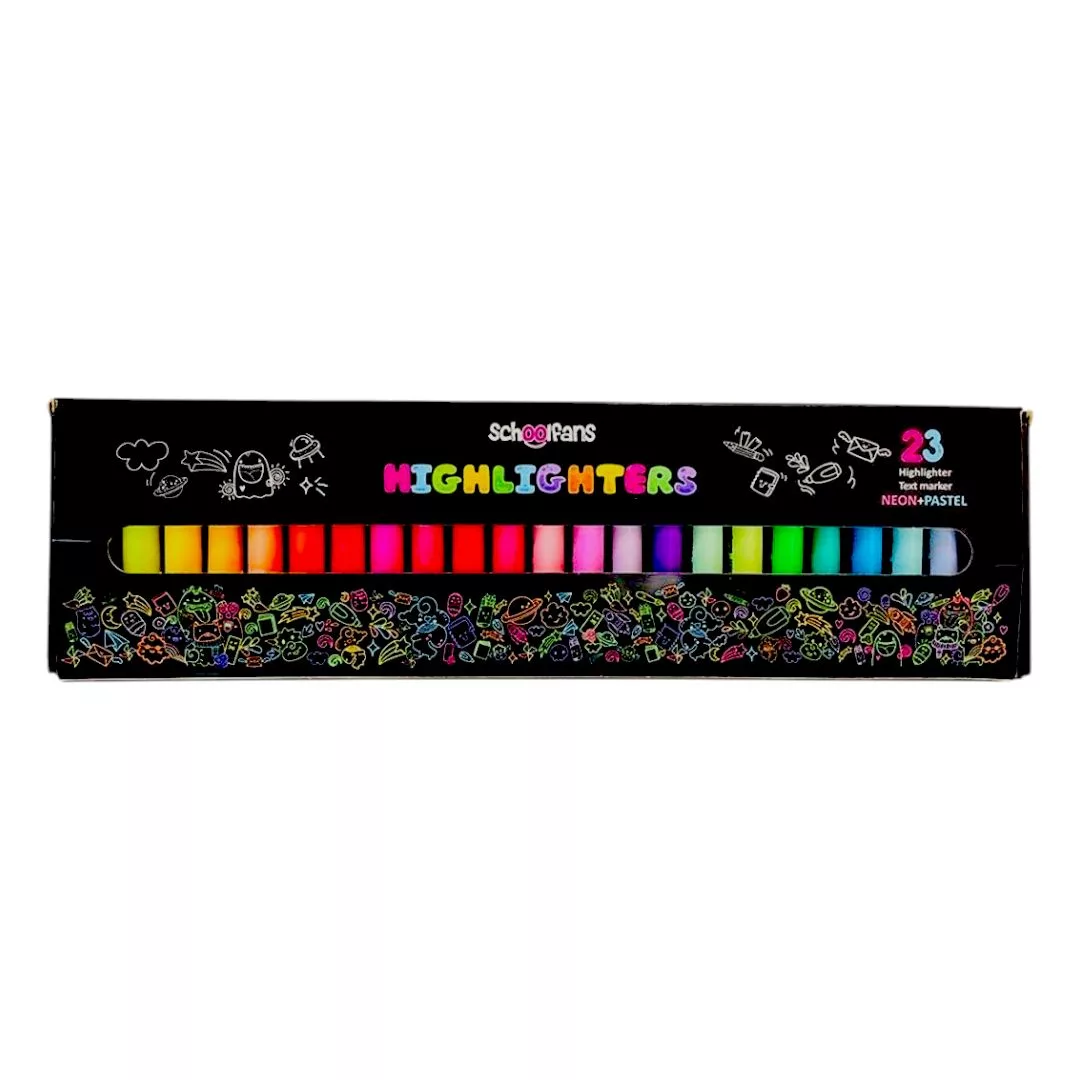 ماژیک علامت گذار اسکول فنس مدل استند دار بسته 23 عددی