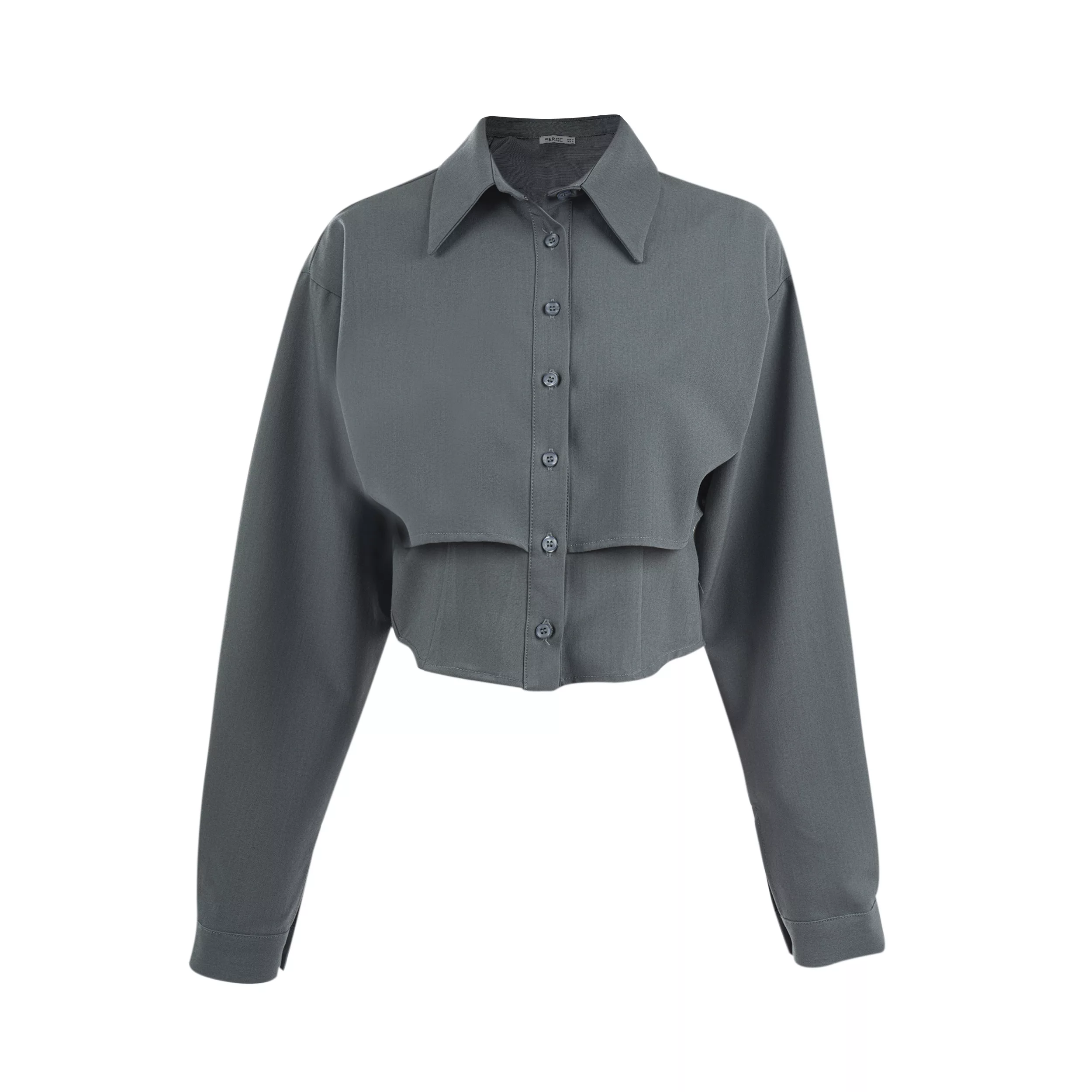 شومیز آستین بلند زنانه سرژه مدل 207354 رنگ آبی