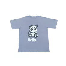 تی‌شرت لانگ آستین کوتاه زنانه مدل 112309 رنگ طوسی روشن