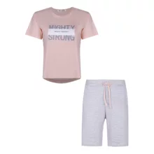 ست تی شرت و شلوارک زنانه لوینت  مدل پاستیلی