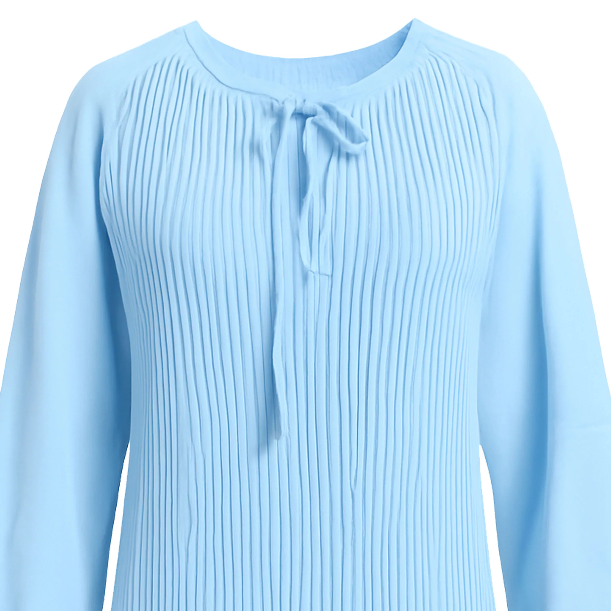 بلوز آستین بلند یقه گرد زنانه مدل پلیسه