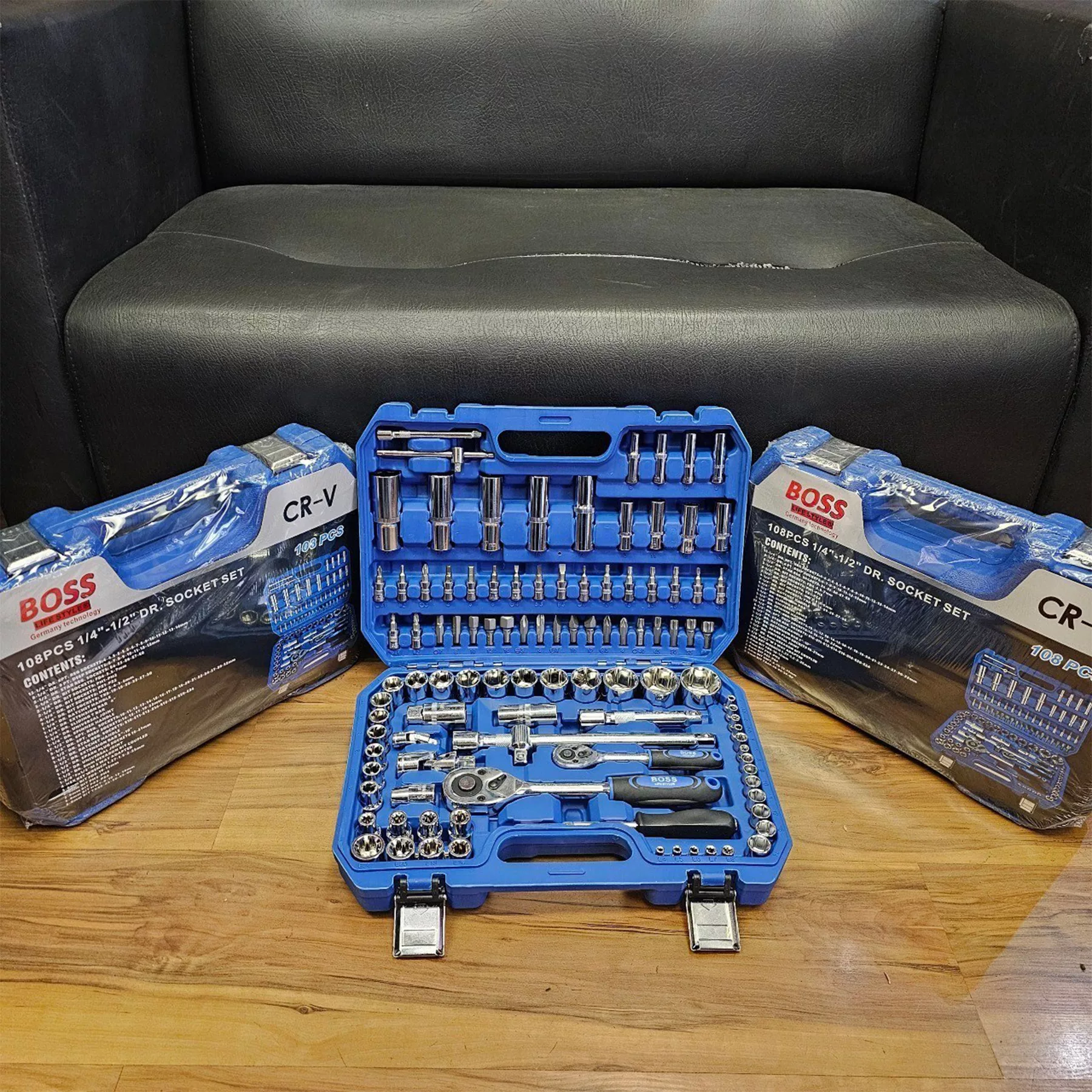 آچار بکس صنعتی باس مدل BS-108PCS مجموعه 108 عددی