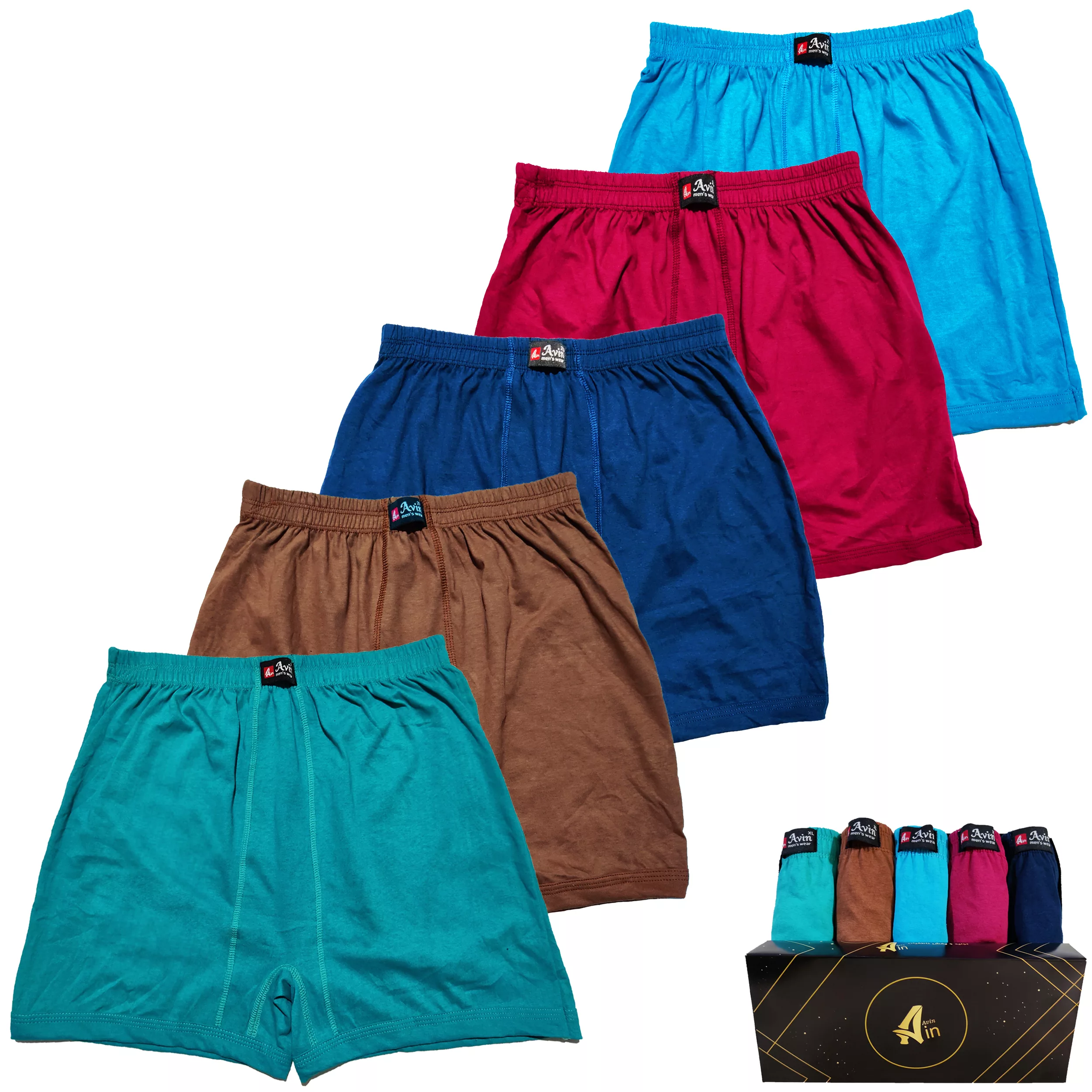 شورت مردانه آوین مدل پادار جعبه ای 03 مجموعه 5 عددی