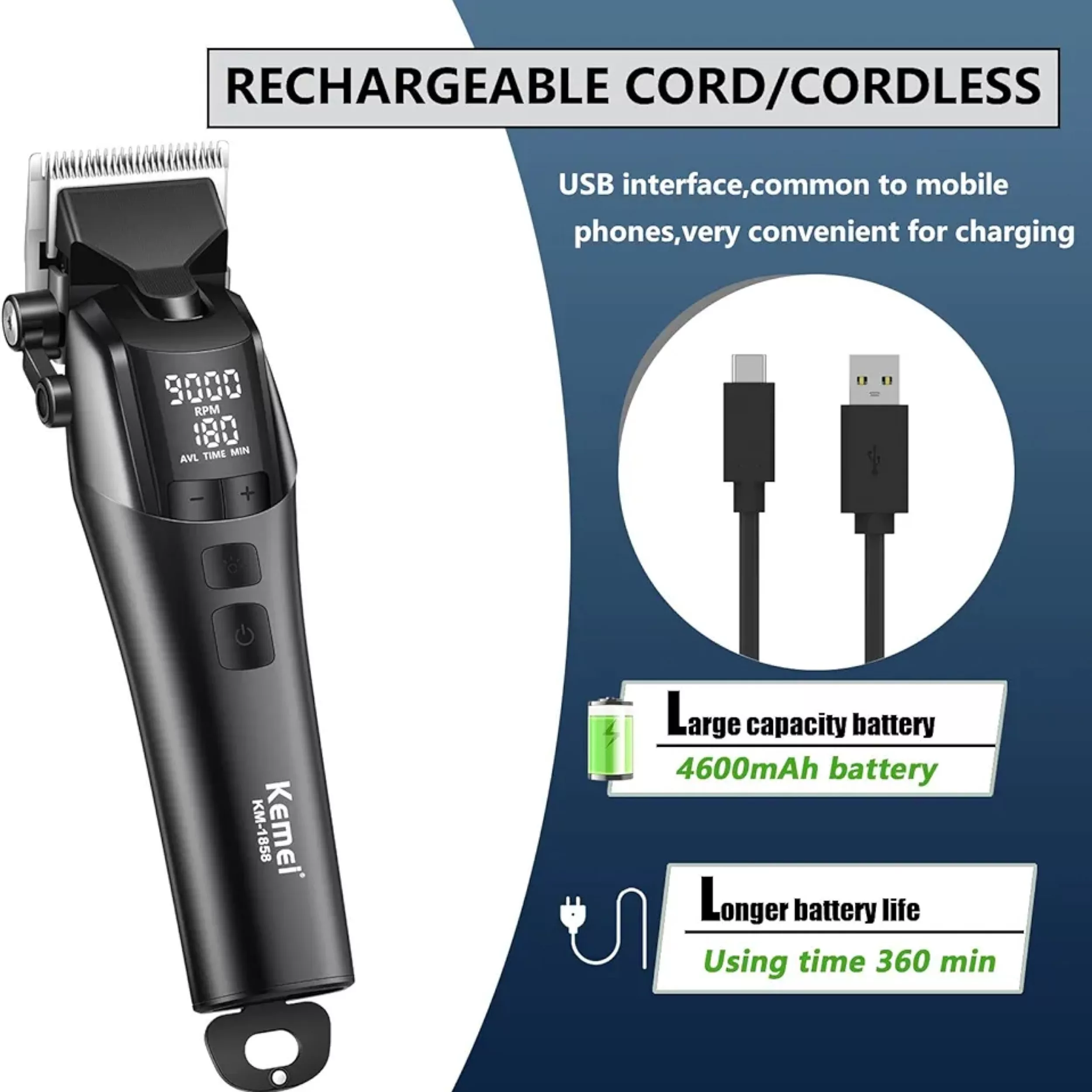 ماشین اصلاح موی سر شارژی کیمی مدل 1858