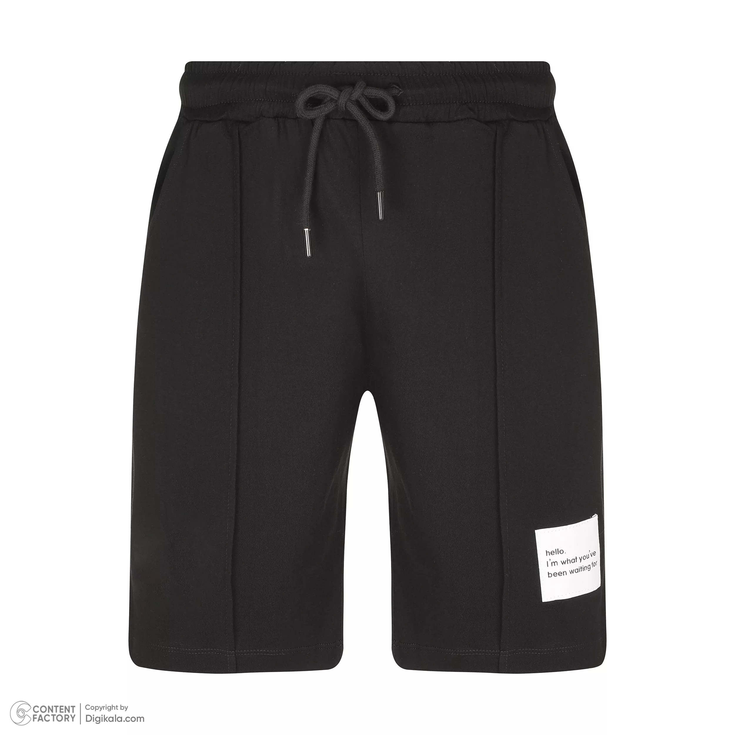 ست تی شرت و شلوارک مردانه مادر مدل 2099912 رنگ مشکی